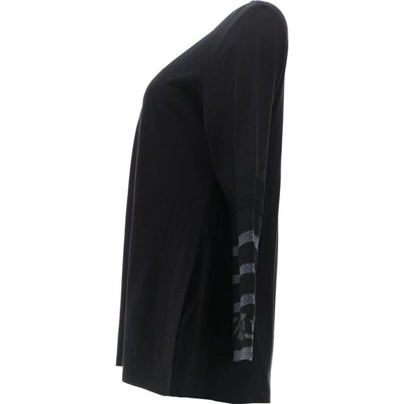 NWT LOGO BY LORI GOLDSTEIN COTTON MODAL EMBROIDERED TOP BLACK SMALL - Picture 3 of 12